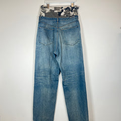 Balenciaga Double Waist Snow Camo Denim Jeans Size M