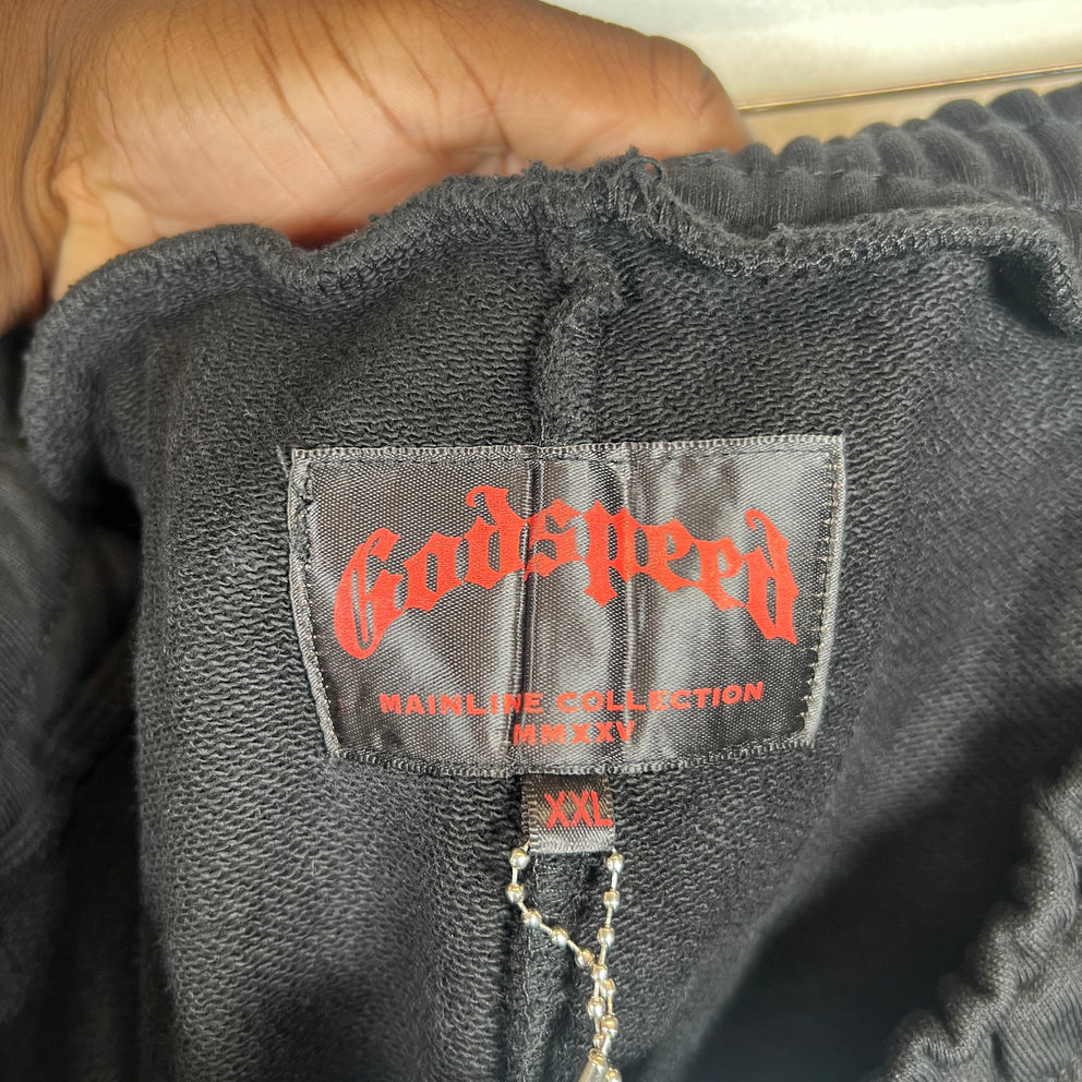 Godspeed Black Studded Logo Shorts Size XXL