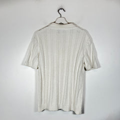 Casablanca White Knit Logo Polo Size M