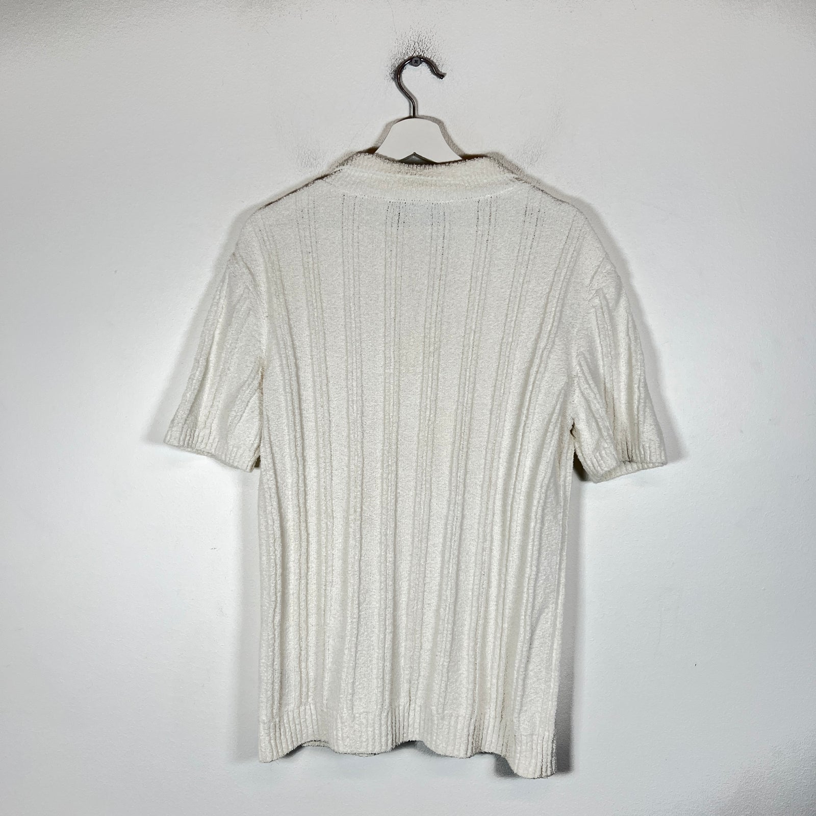 Casablanca White Knit Logo Polo Size M