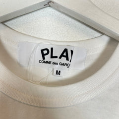 CDG Play White/Green Heart T-shirt Size M