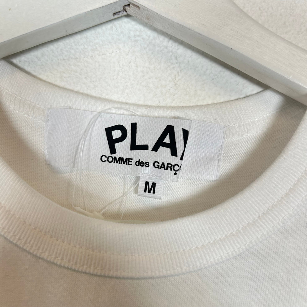 CDG Play White/Green Heart T-shirt Size M