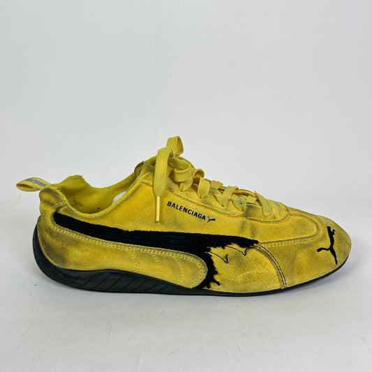 Balenciaga x Puma Speedcat Destroyed Suede Low-Top Sneakers