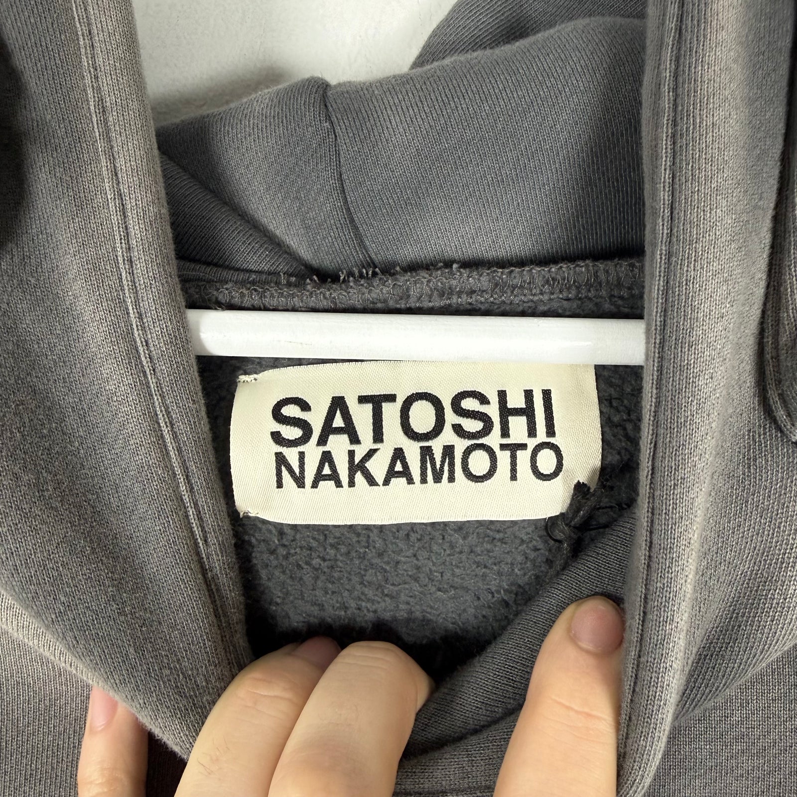 Satoshi Nakamoto Multi Cargo Pocket Faded Distressed Graphic Hoodie Size L