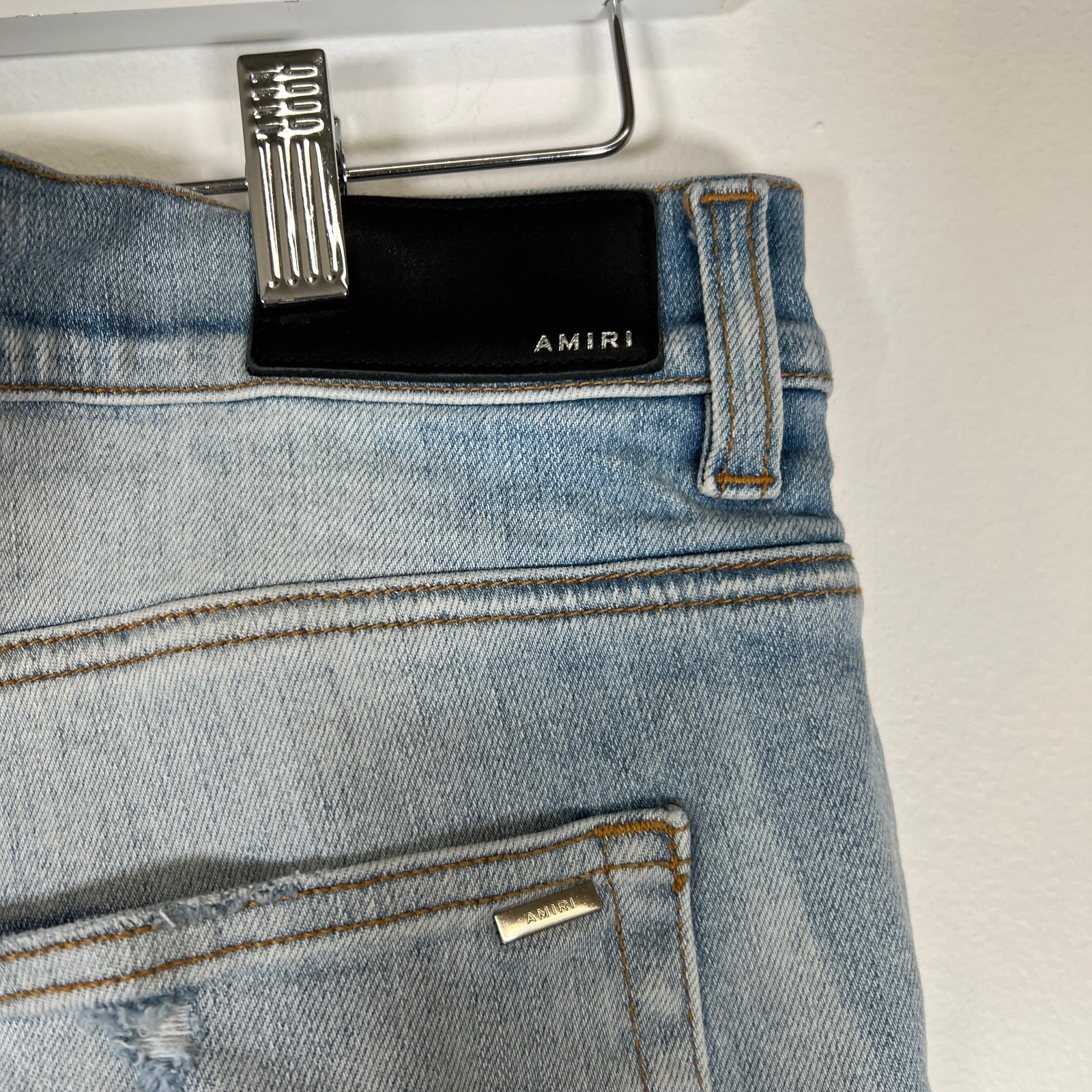 Amiri 'AM' Lightwash Jeans Size 38