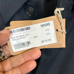 APC Navy Wool Mac Rodger Coat Size L