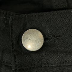 Rick Owens SS21 Black Cotton Straight Fit Pants Size 36