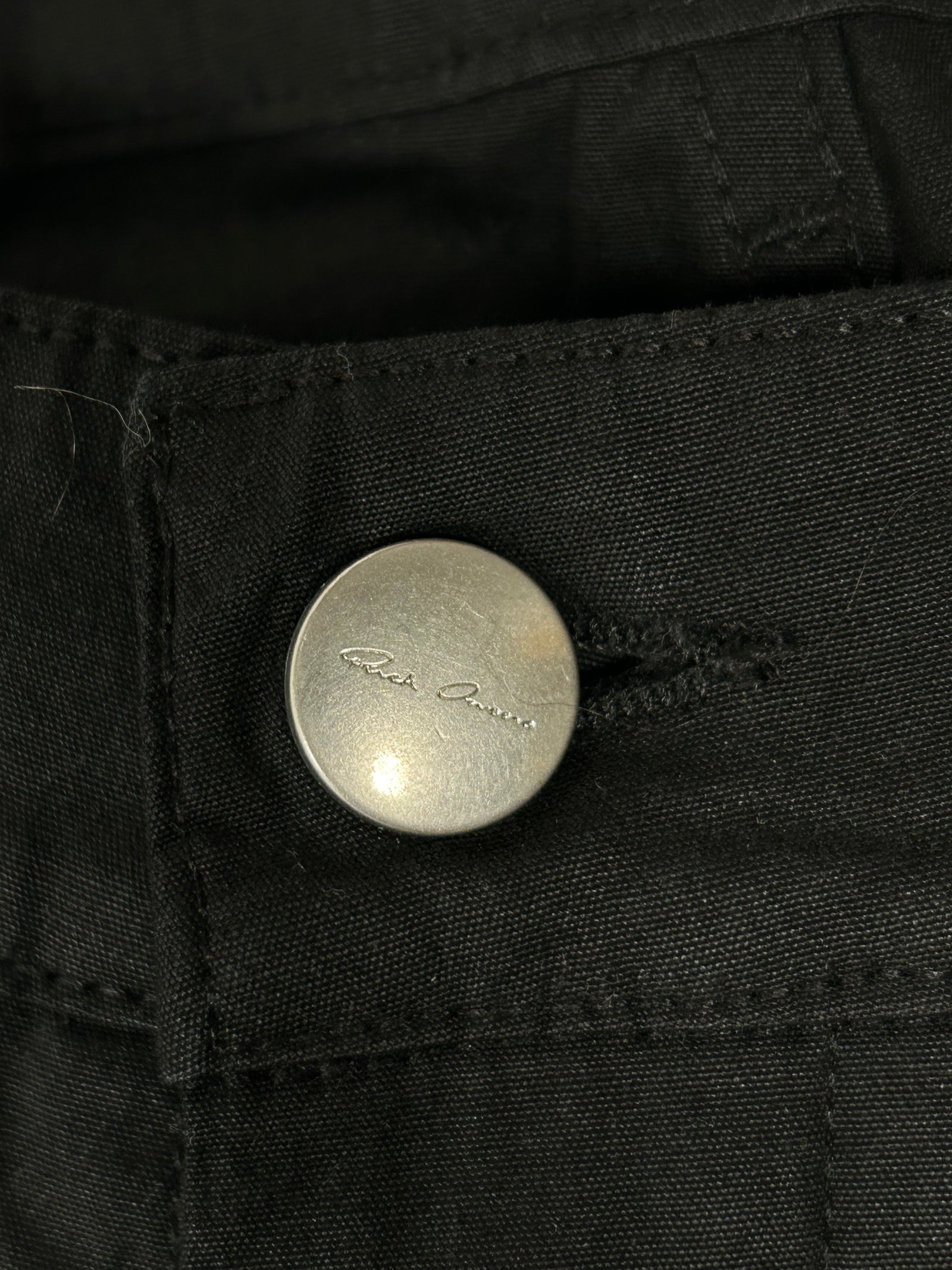 Rick Owens SS21 Black Cotton Straight Fit Pants Size 36