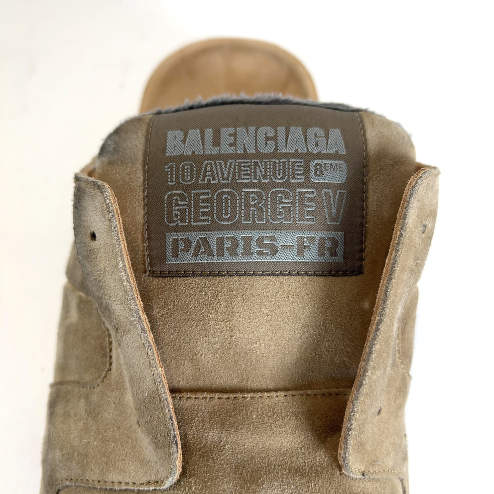 Balenciaga Worn Out Suede Dumbo Mules
