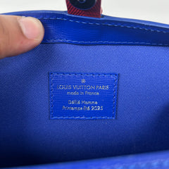 Louis Vuitton Blue Leather Shopper Crossbody Bag