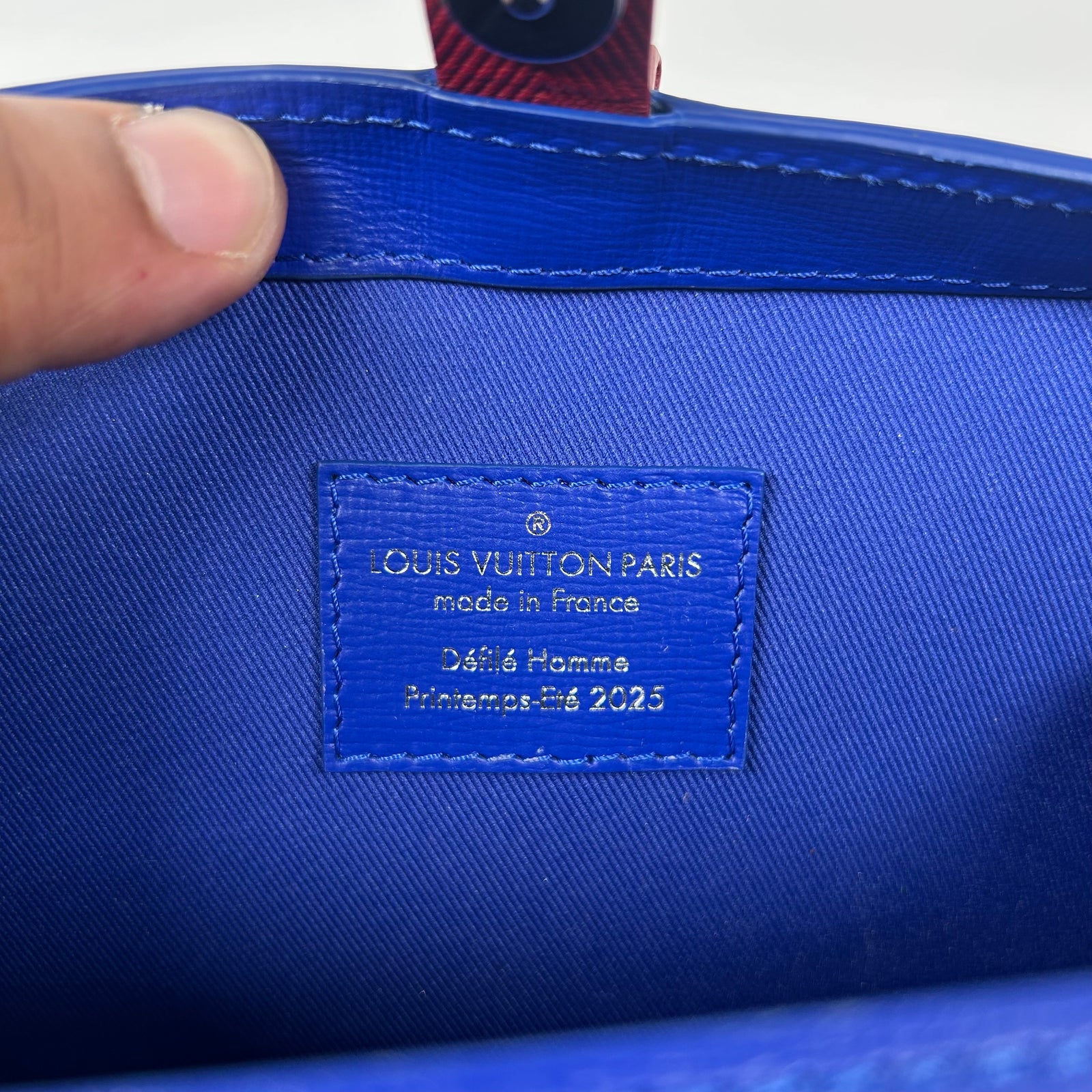 Louis Vuitton Blue Leather Shopper Crossbody Bag