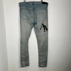 Amiri Thigh Logo Lightwash Jeans Size 36