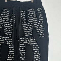 Who Decides War Poem Sweat Pants Size 36