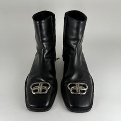 Balenciaga Rim BB Icon Leather Ankle Boots Size 43