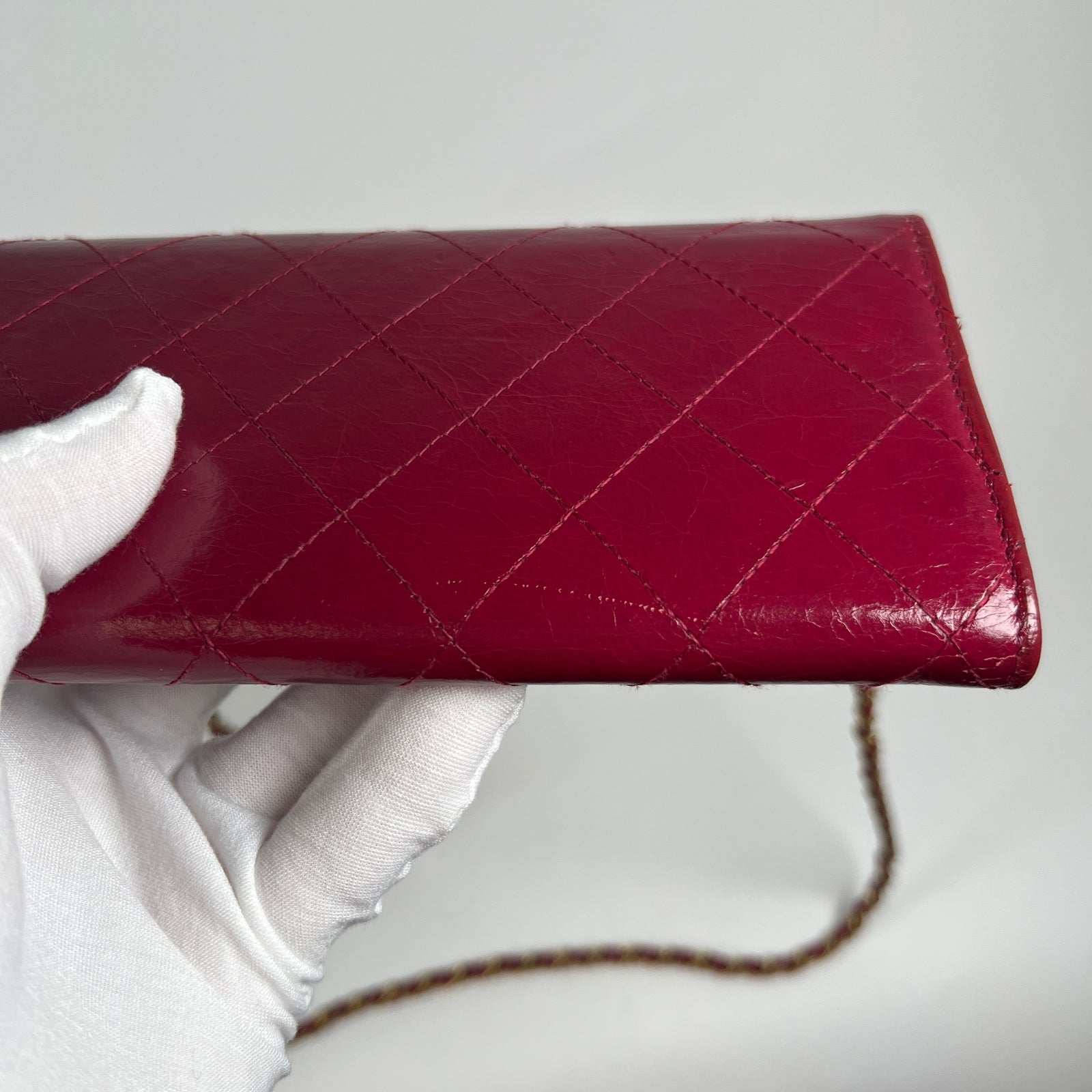 Chanel Burgundy Calfskin Flap Wallet