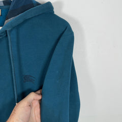 Burberry Check Turquoise Zip Up Hoodie