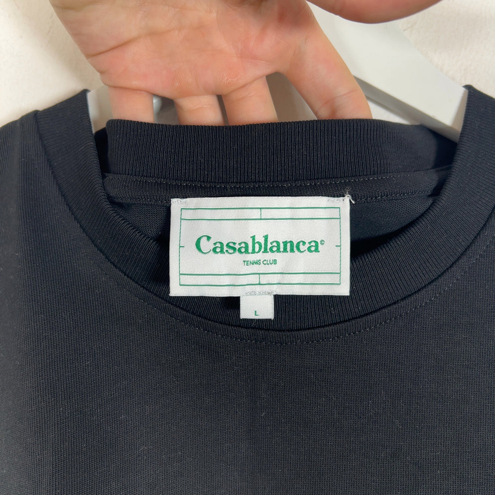 Casablanca Logo Motif Black T-Shirt