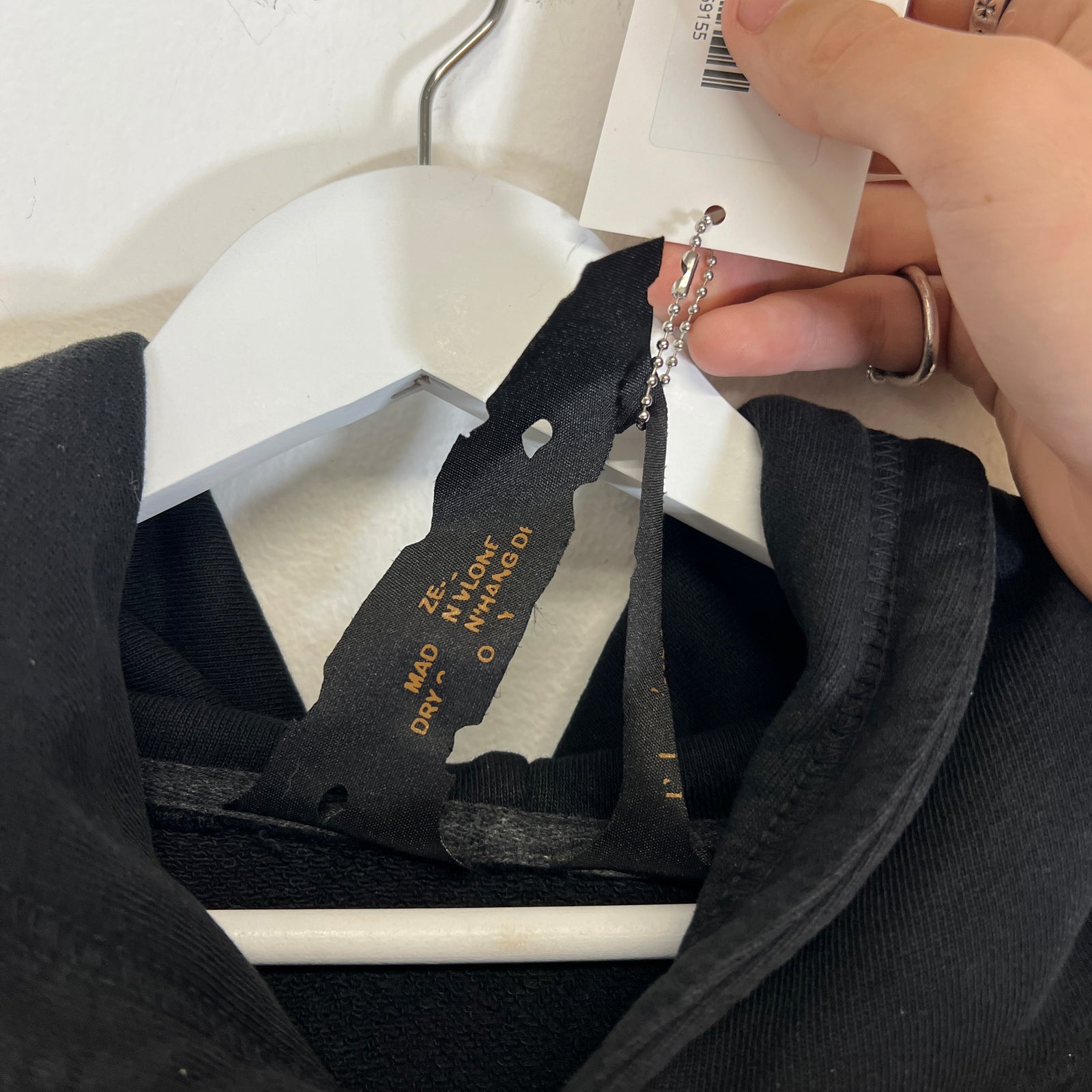 Vlone Orange/Black Hoodie Size L
