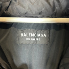 Balenciaga Black/Black All Over Logo Puffer Jacket Size 50