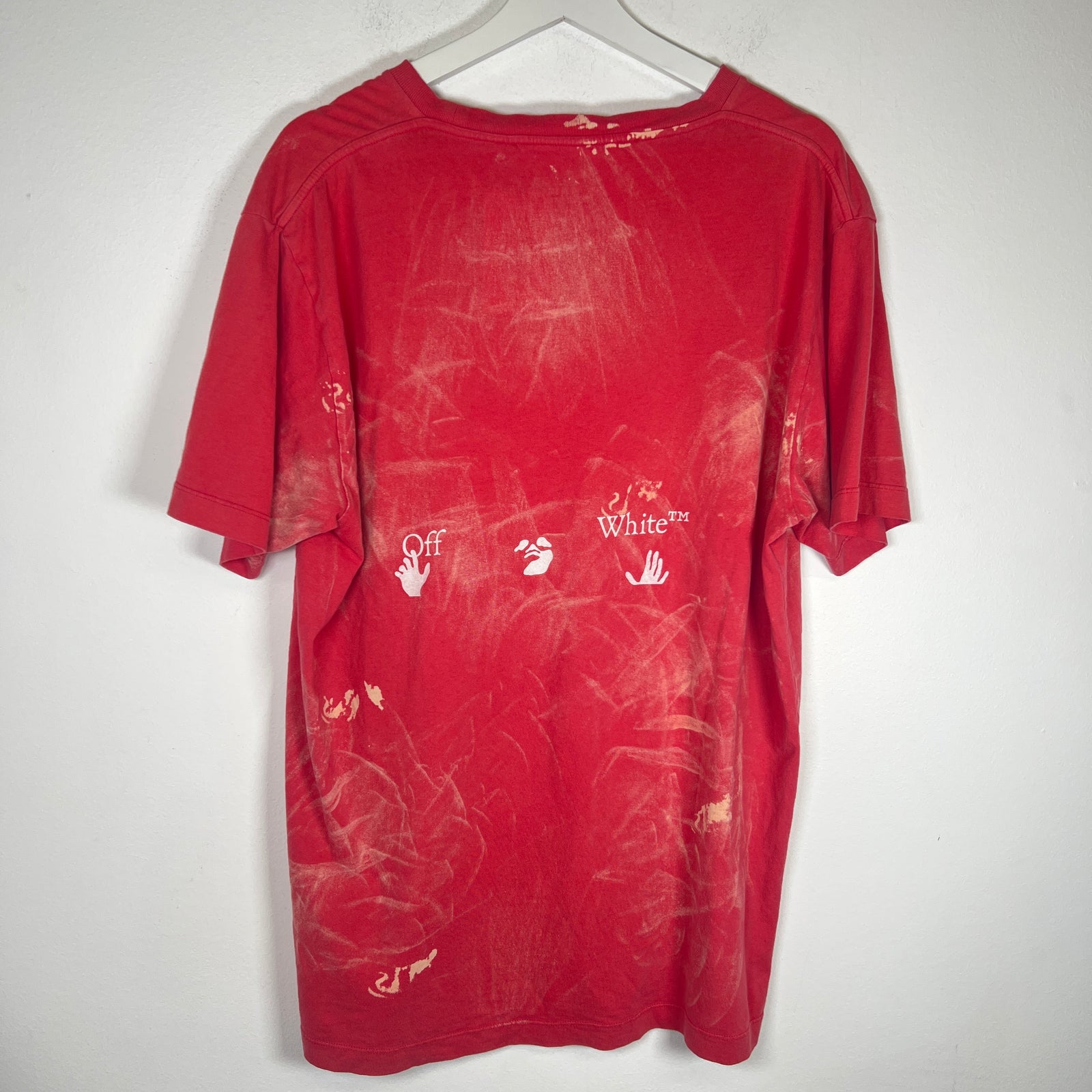 Off-White Pink Bleached Logo T-shirt Size L