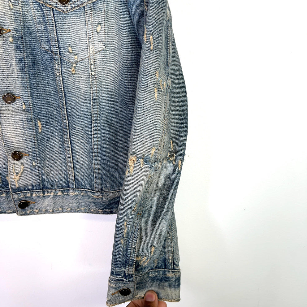Saint Laurent SS21 Distressed Denim Jacket