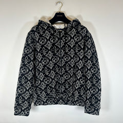 Louis Vuitton x NBA Black Monogram Strategic Flowers Quilted Zip-Up Hoodie Size XL