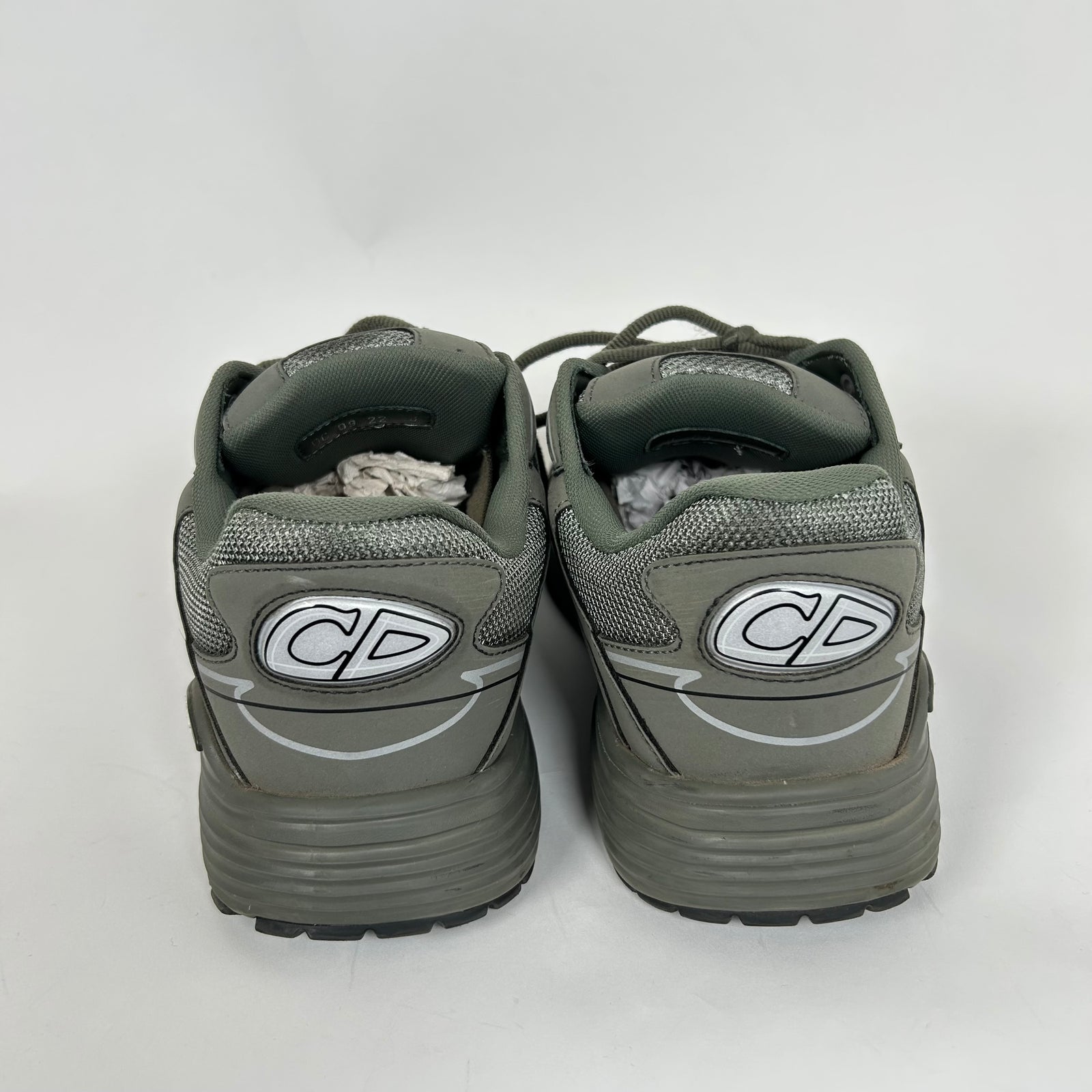 Dior B30 Khaki Green Microfiber Mesh Sneaker Size 42