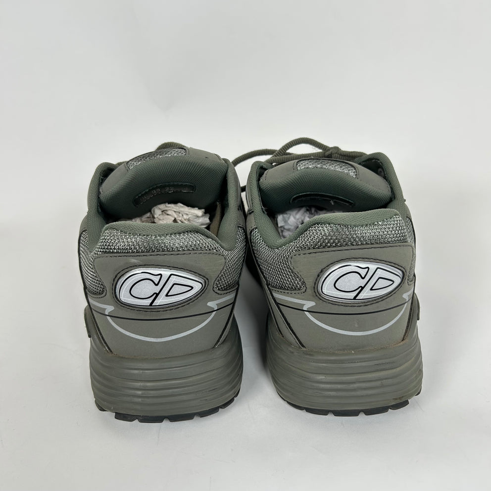 Dior B30 Khaki Green Microfiber Mesh Sneaker Size 42