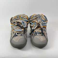 Lanvin Grey Multicolor Lace Curb Sneakers Size 44