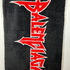 Balenciaga Black/Red Metal Logo Jumbo Fleece Scarf