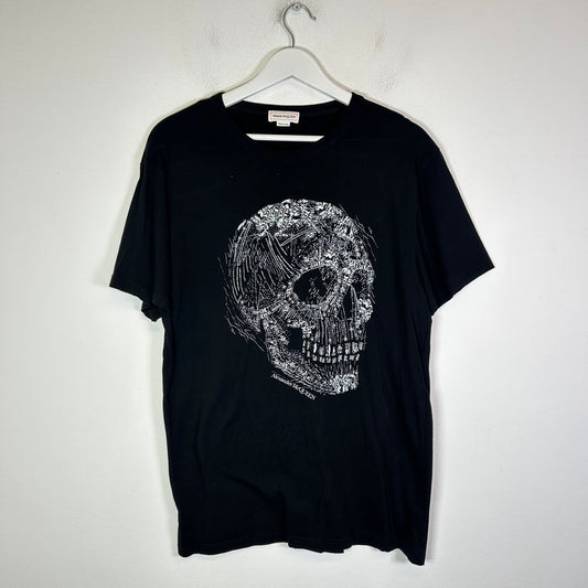 Alexander McQueen Black Crystal Skull Print T-Shirt Size S