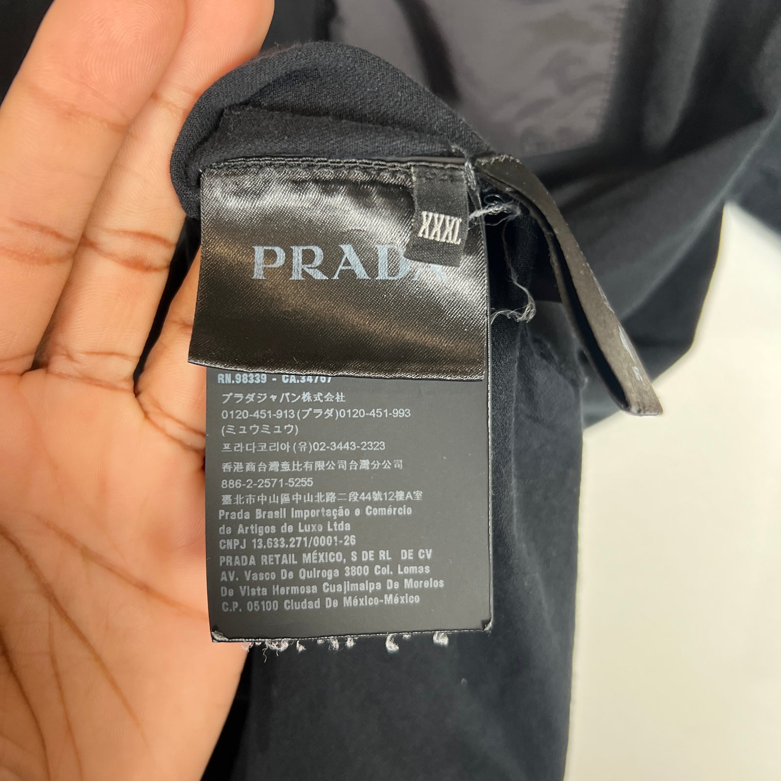 Prada Black Logo T-shirt Size XL
