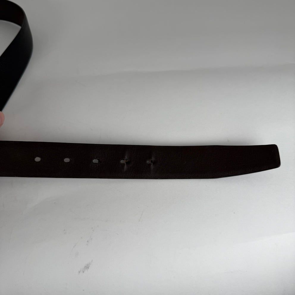 Prada Black Saffiano Leather Belt Size 32
