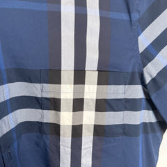 Burberry Blue Plaid Shirt Size XL