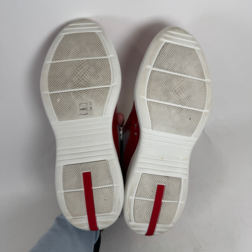 Prada Red/White Patent Leather Cups Size 9