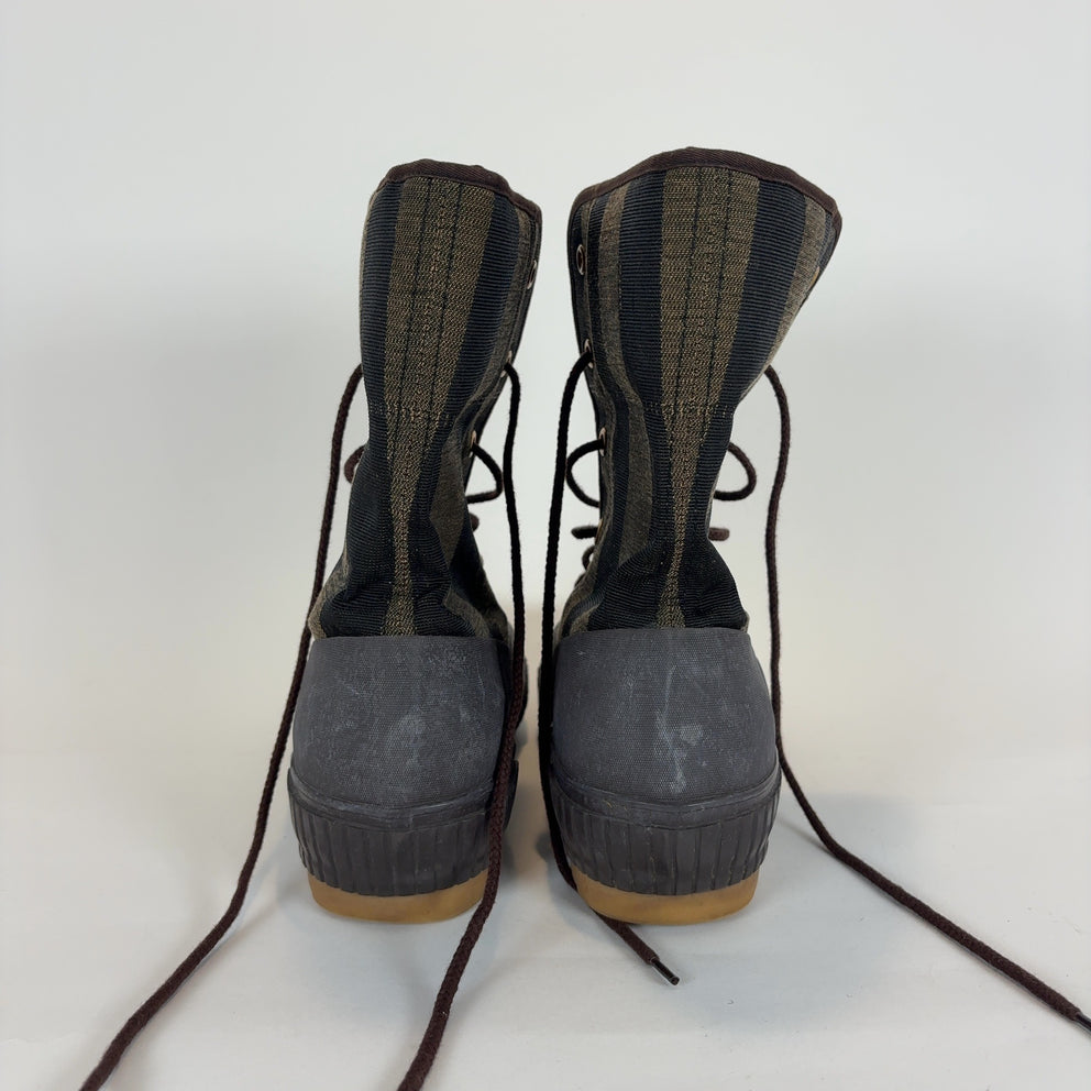 Fendi x Moonstar Pequin Striped Duck Boots