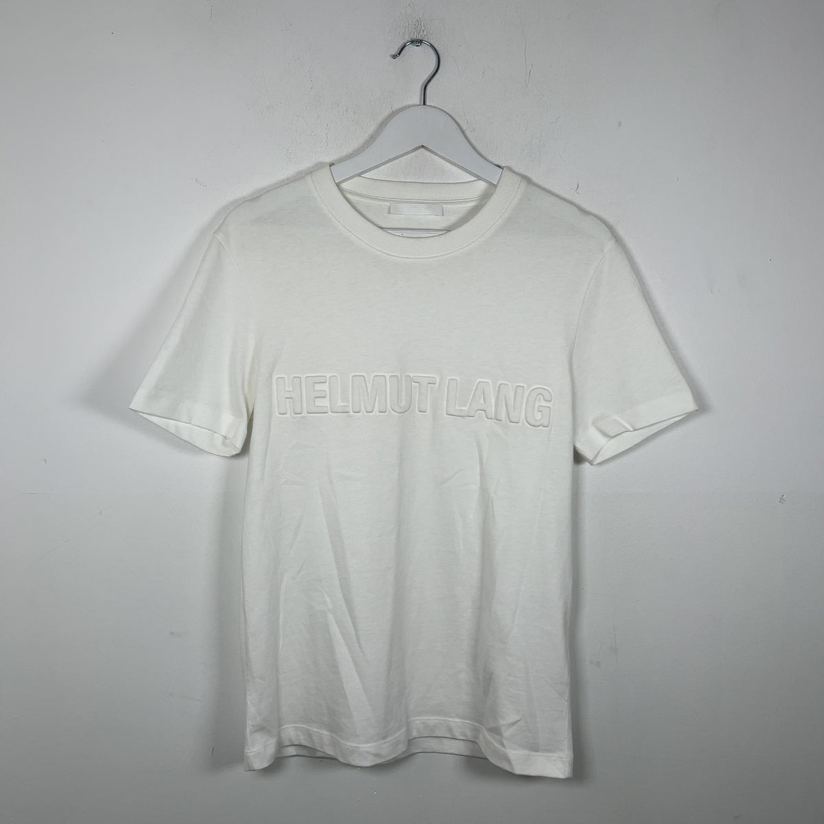 Helmut Lang Embossed Logo White T-Shirt