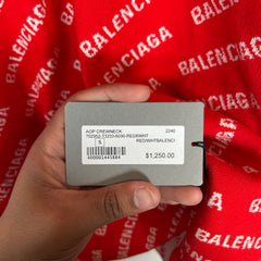 Balenciaga Red Allover Logo Sweater Size S