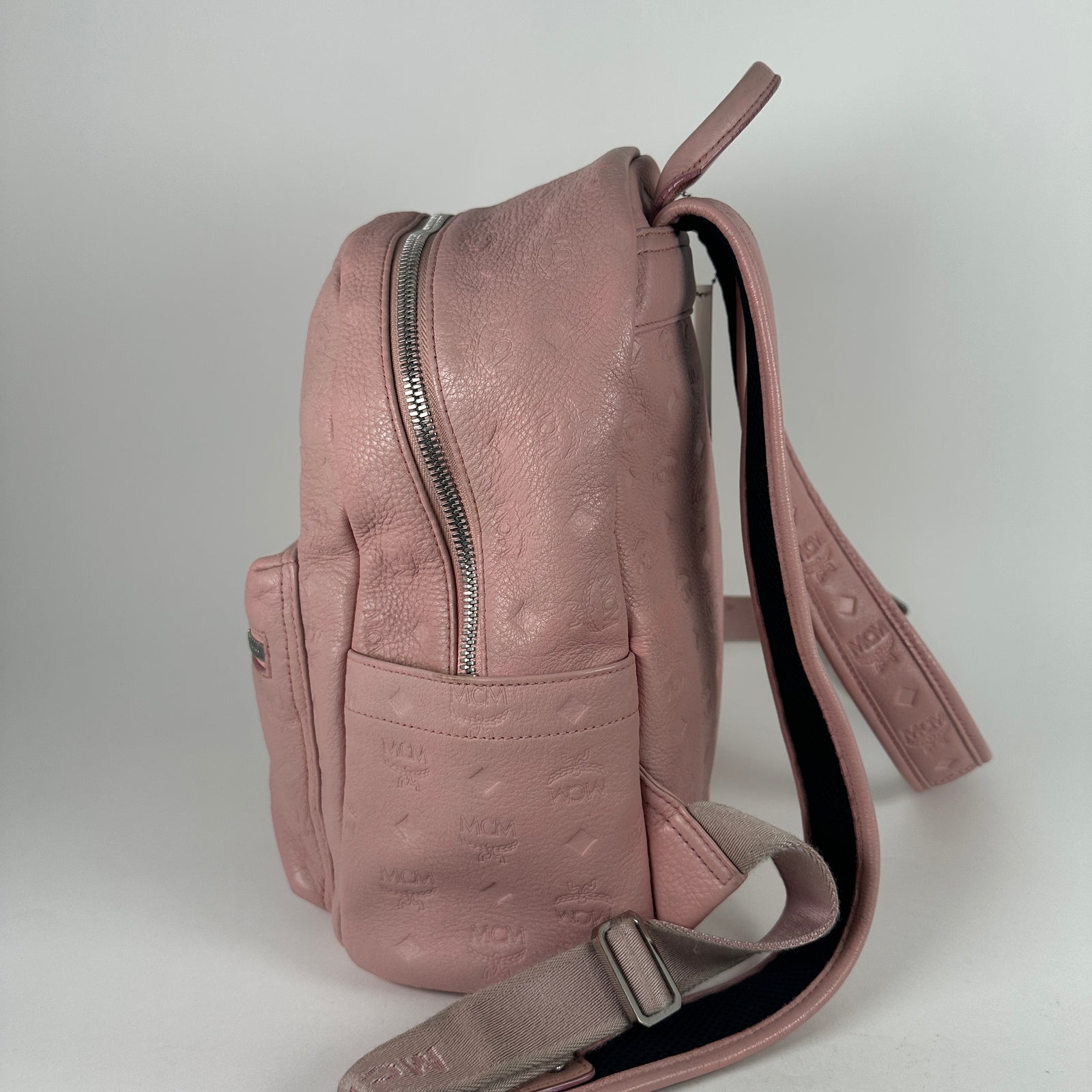 Mcm Pink Logo Emprinte Backpack
