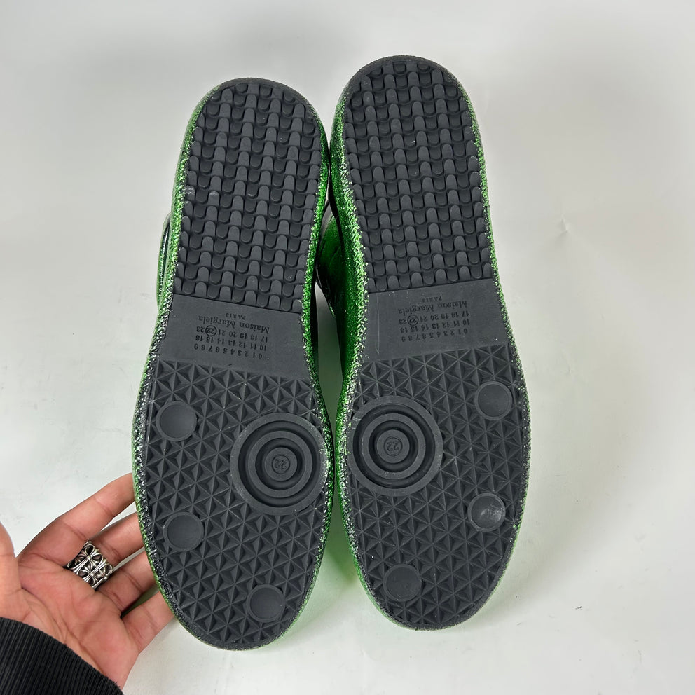 Maison Margiela Green Glitter Gradient High-Top Futures Size 46