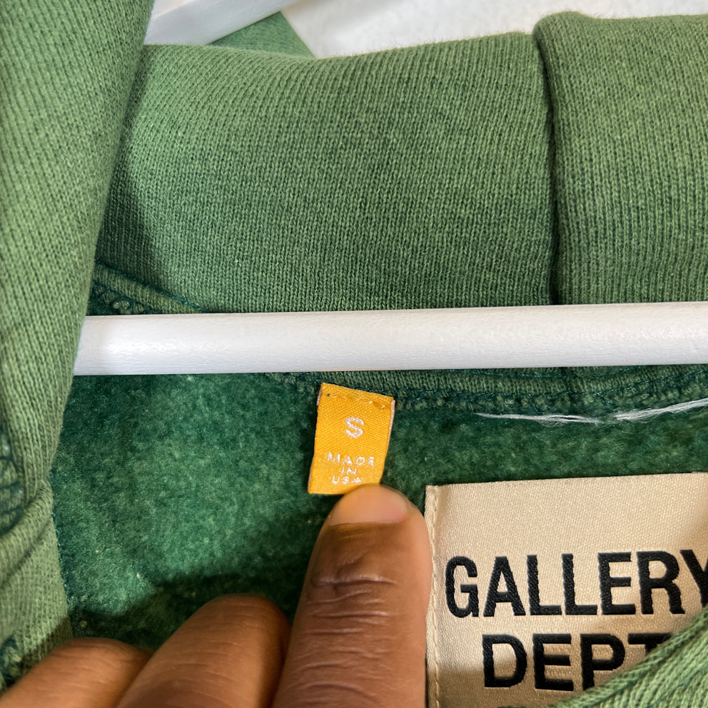 Gallery Dept Vintage Green Logo Hoodie Size S
