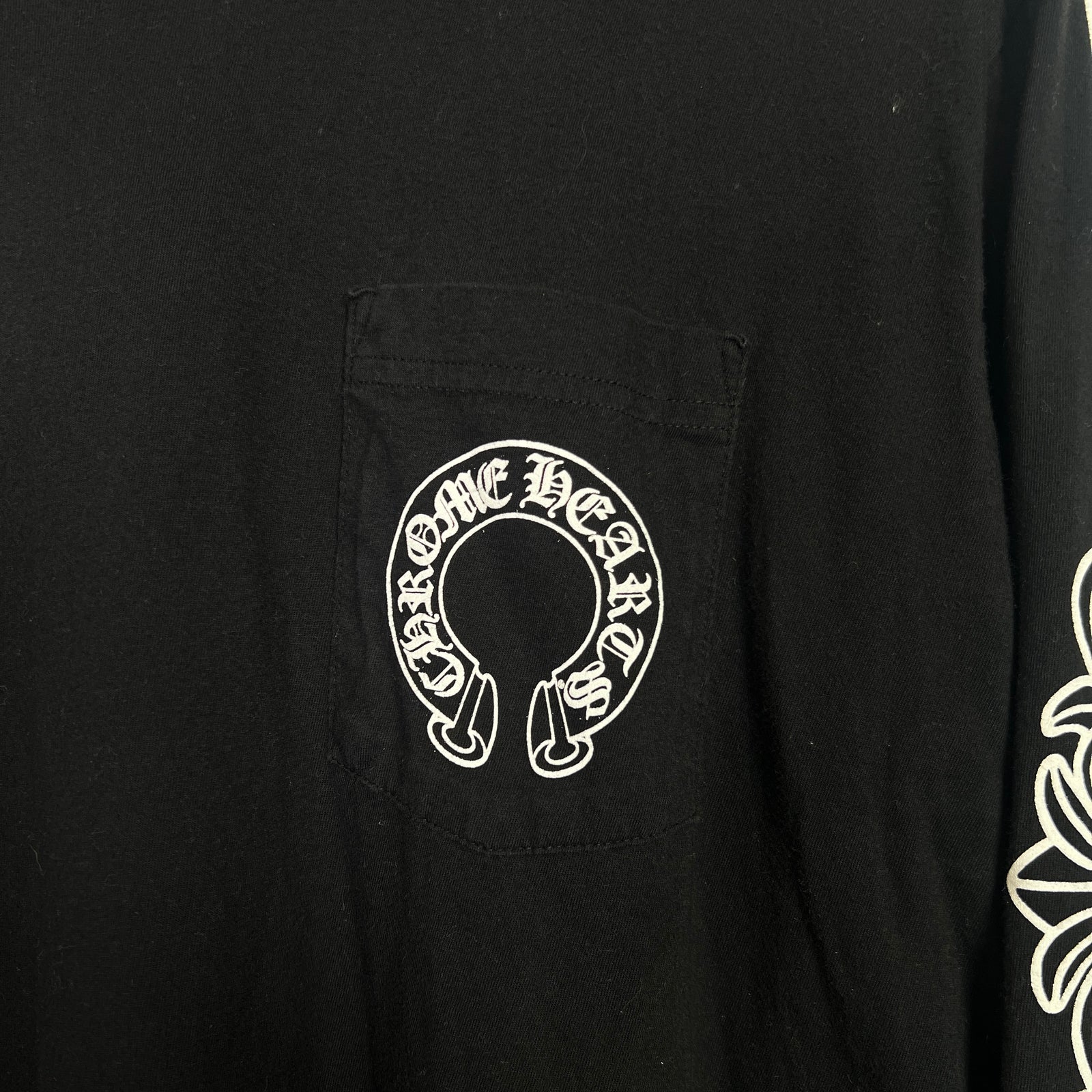 Chrome Hearts Black Floral Horseshoe Longsleeve