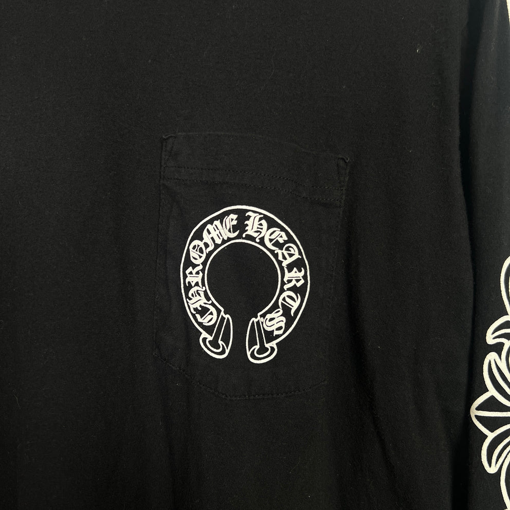 Chrome Hearts Black Floral Horseshoe Longsleeve