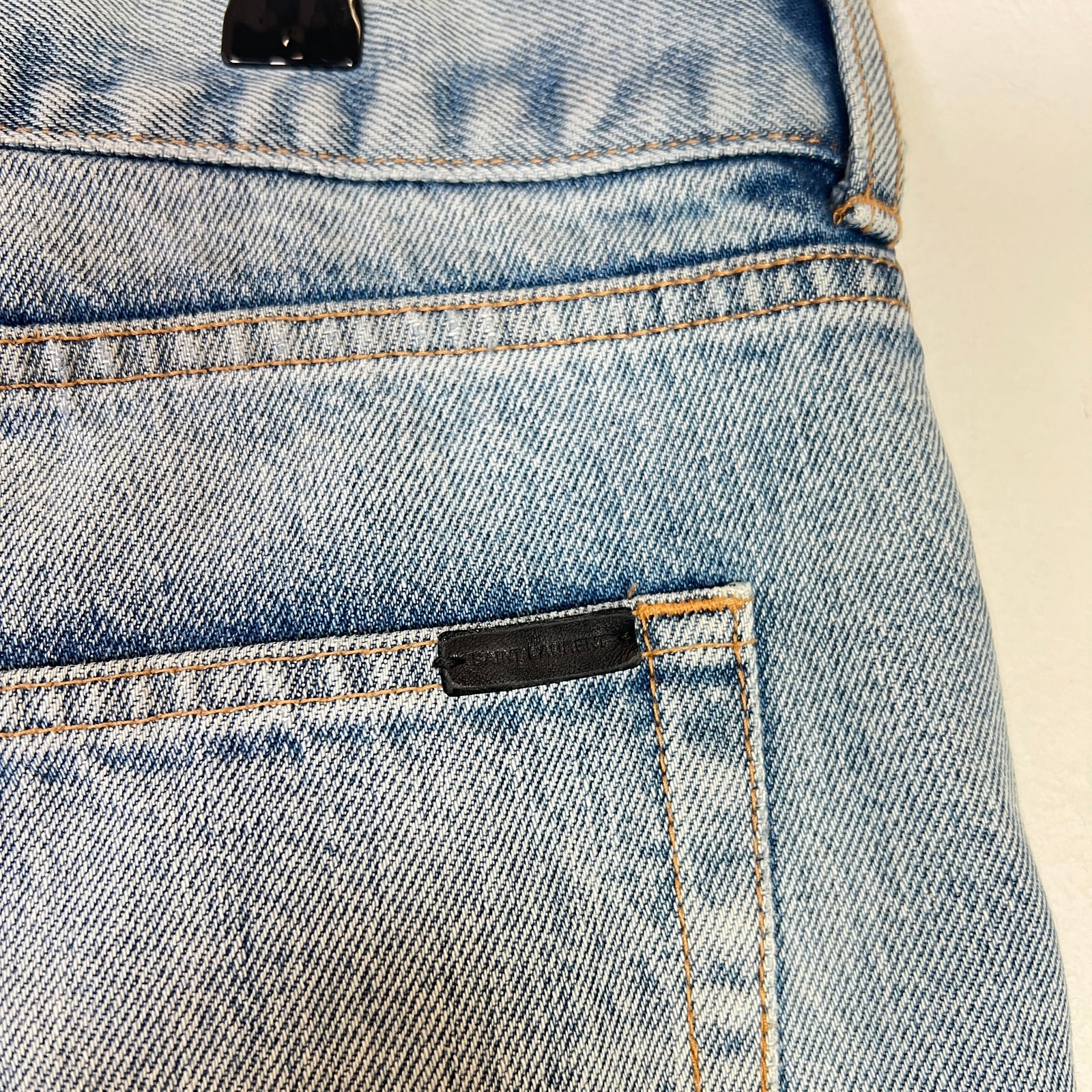 Saint Laurent Lightwash D18 Distressed Jeans