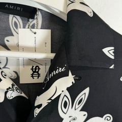 Amiri Black Allover Rabbit Bowling Shirt Size XL