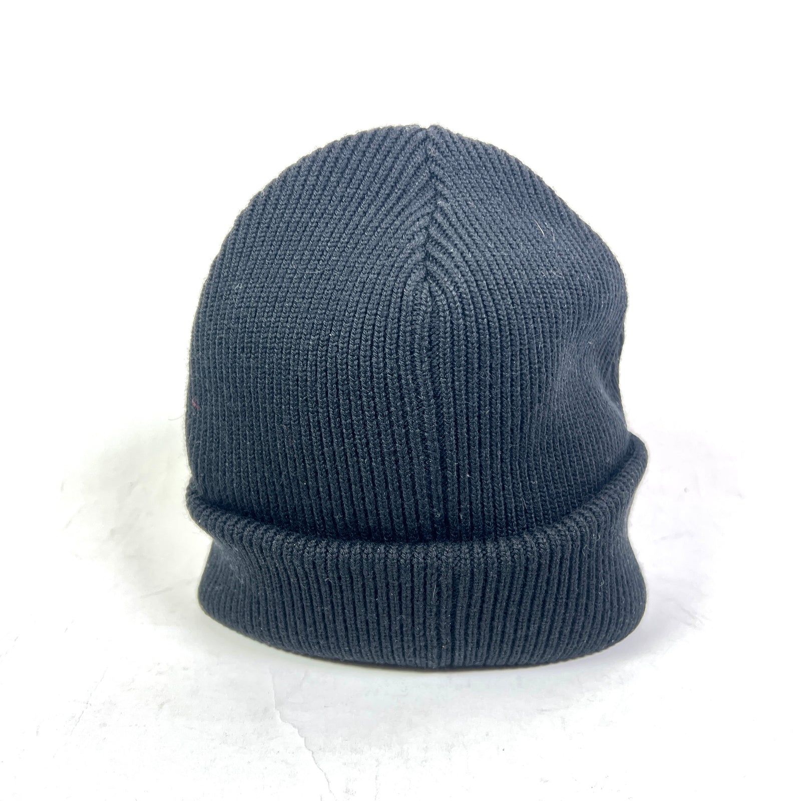 Gucci Black Web Stripe Wool Ribbed Beanie