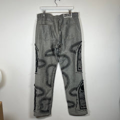 Who Decides War Silver/Black Denim Size 38