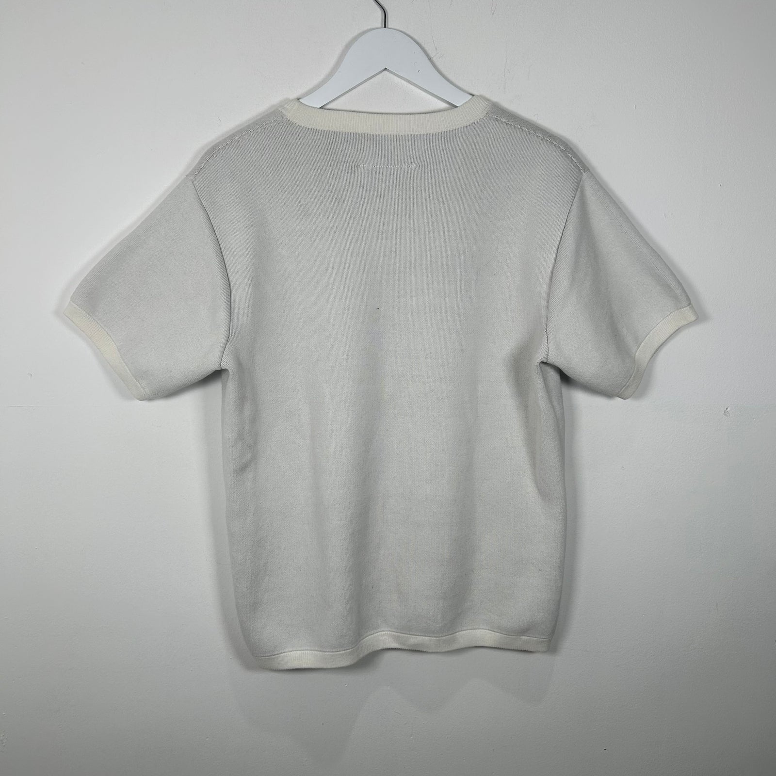 Maison Margiela MM6 White Logo Knit T-Shirt Size S