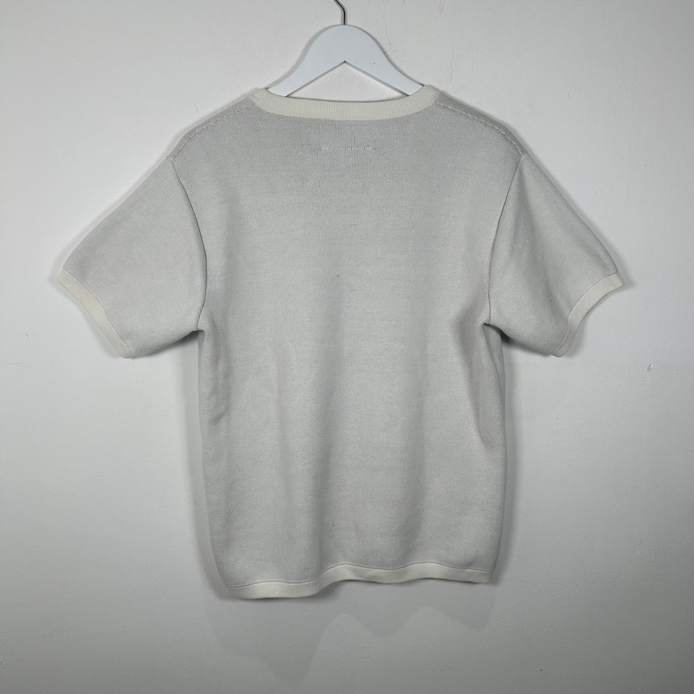 Maison Margiela MM6 White Logo Knit T-Shirt Size S