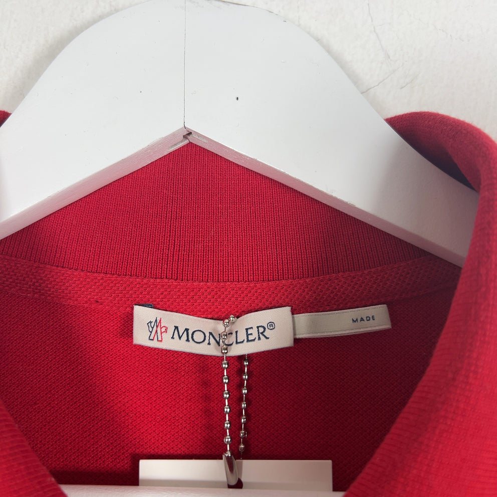 Moncler Bar Logo Red Polo